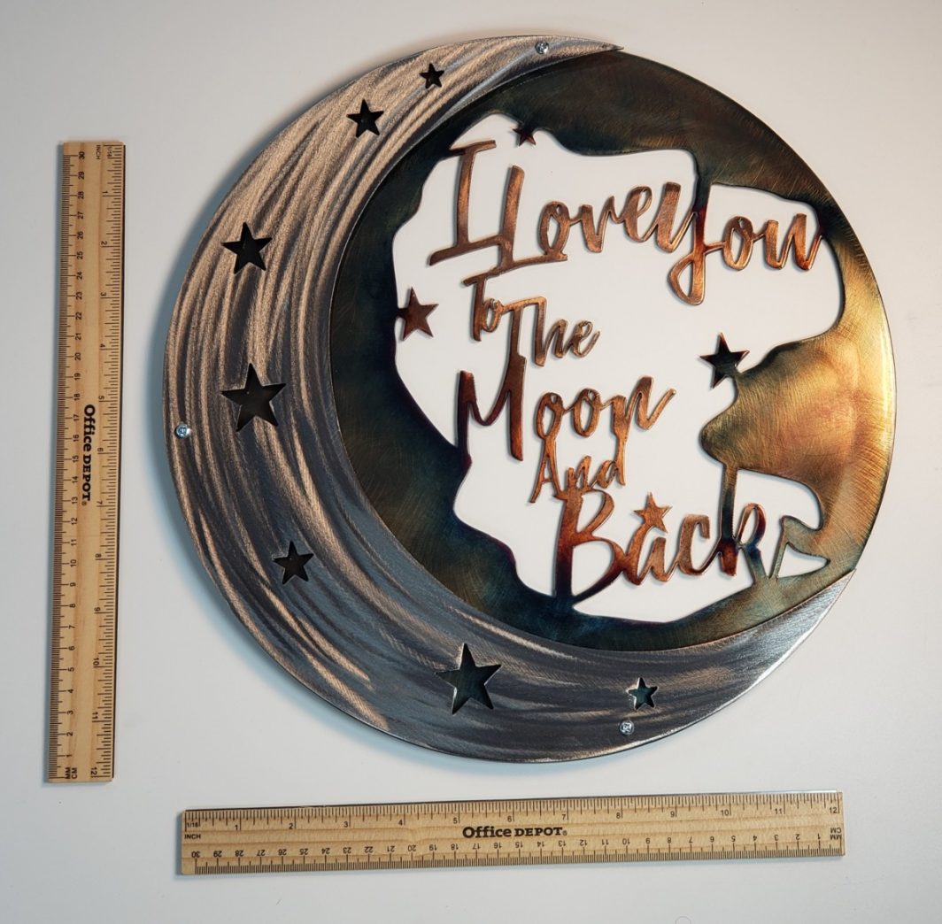 I Love You "To The Moon and Back" Metal Wall Art