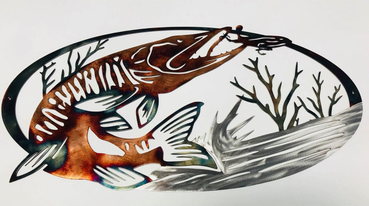 Pike Strike Metal Wall Art