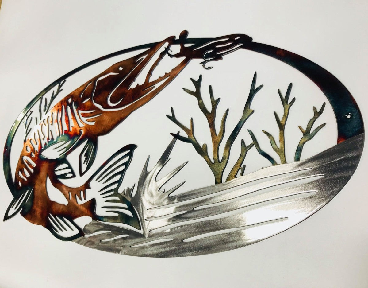 Pike Strike Metal Wall Art