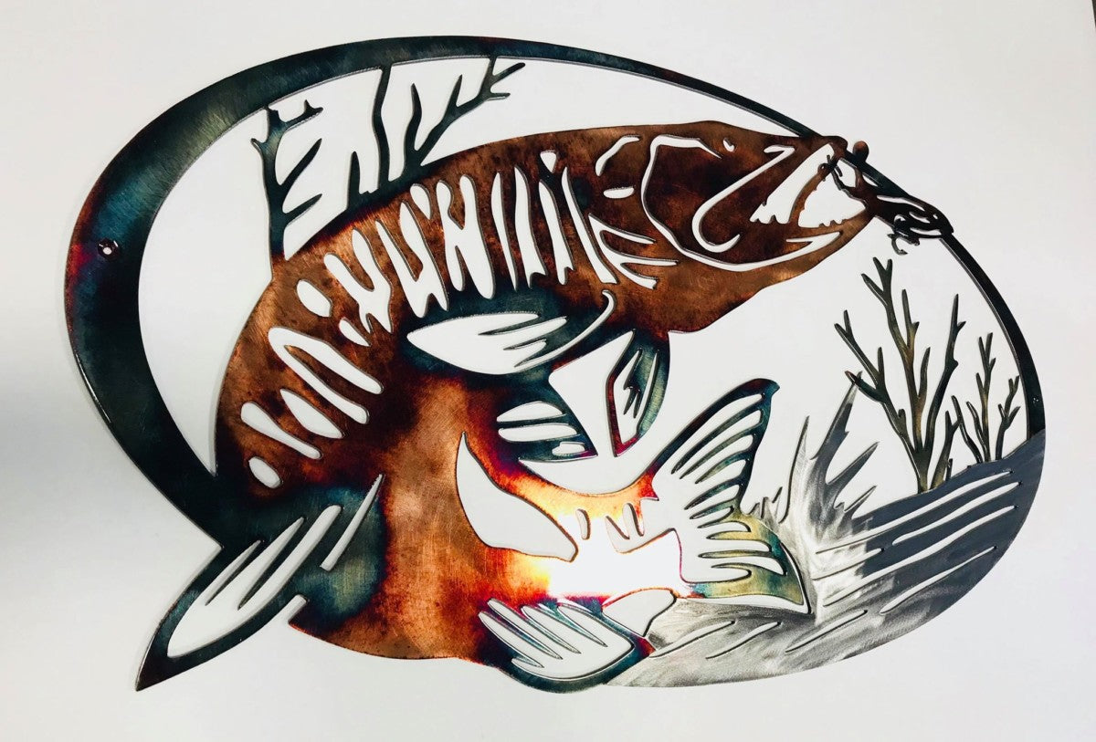 Pike Strike Metal Wall Art