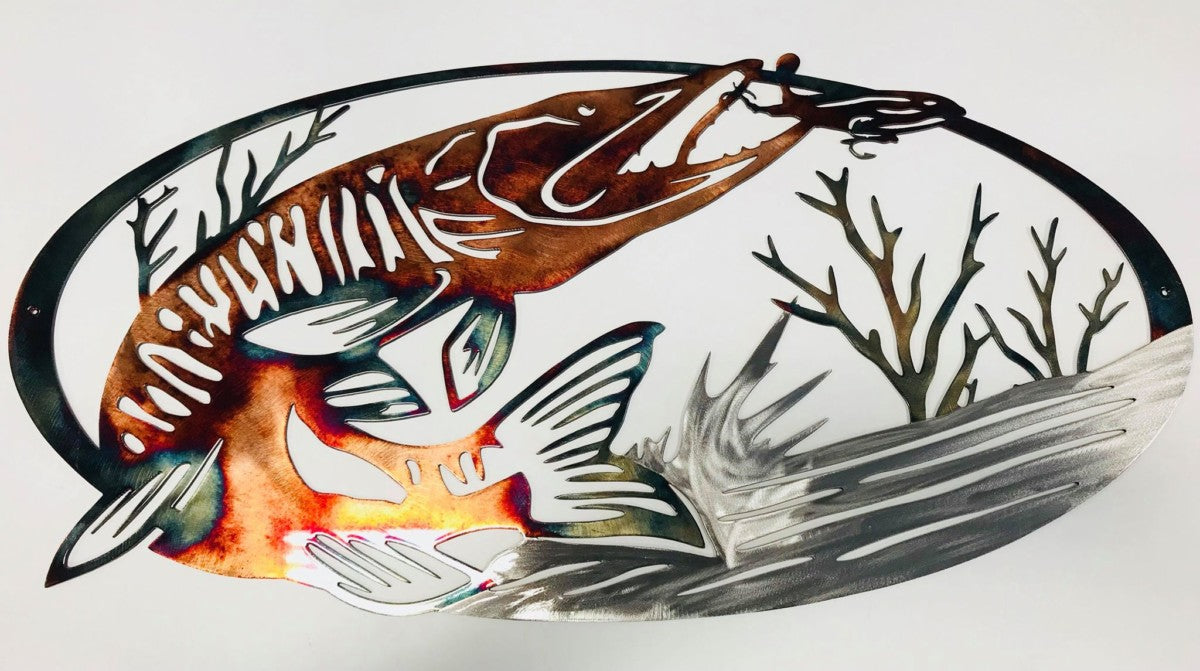 Pike Strike Metal Wall Art