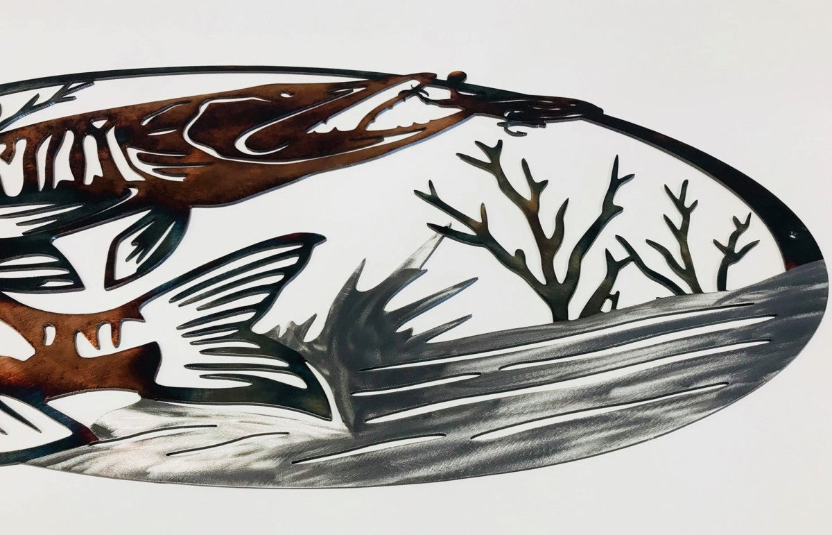 Pike Strike Metal Wall Art