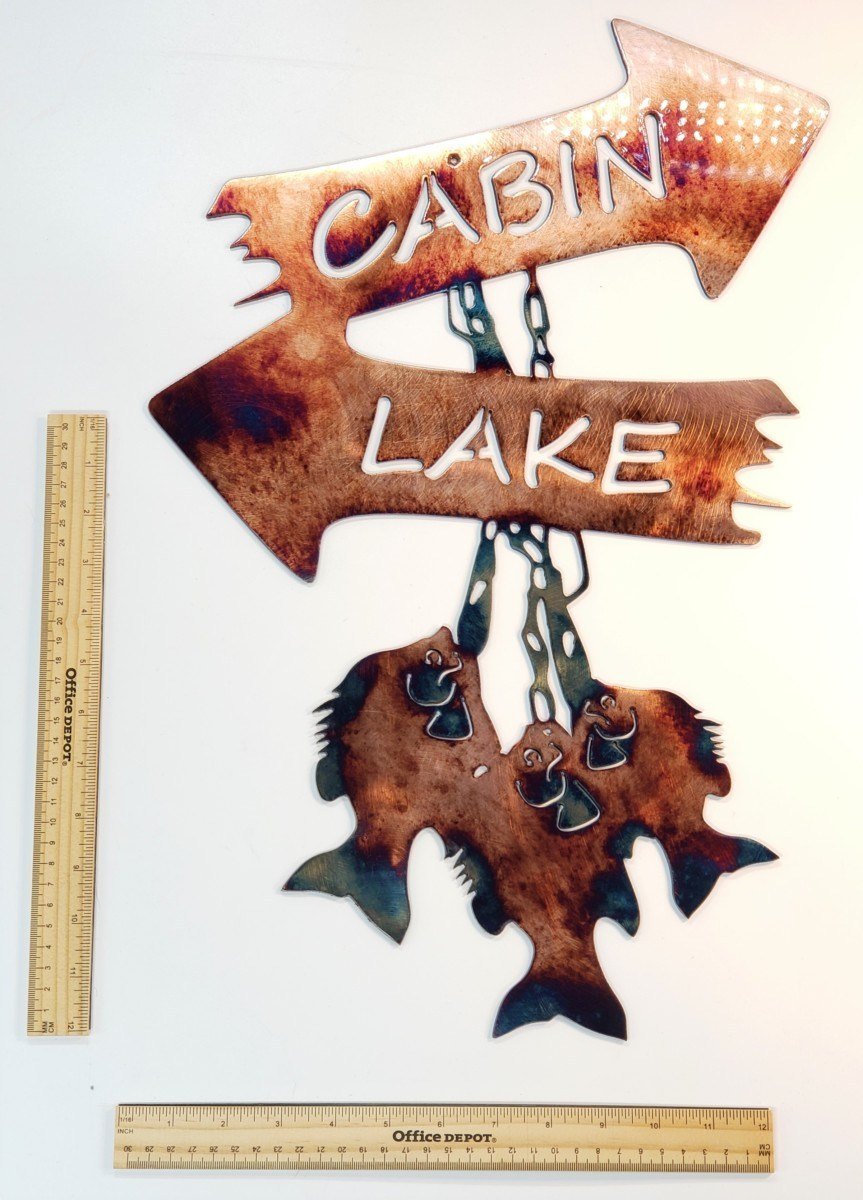 Cabin Stringer- Metal Wall Art - Gift for Fisher - Metal Cabin Stringer Wall Art - Cabin Stringer Wall Art - Fish Wall Décor