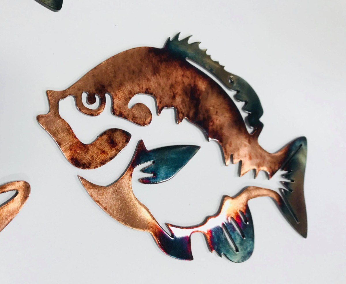 Panfish Set Metal Wall Art - Nature Décor - Panfish Set Metal Wall Art - Fish Metal Art - Panfish Set Décor