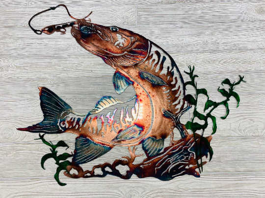 Musky Strike Metal Wall Art