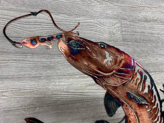 Musky Strike Metal Wall Art