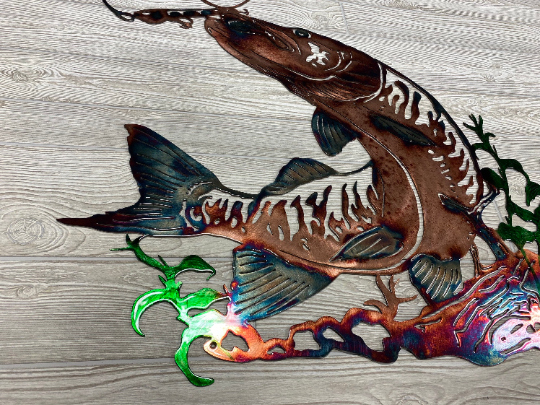 Musky Strike Metal Wall Art