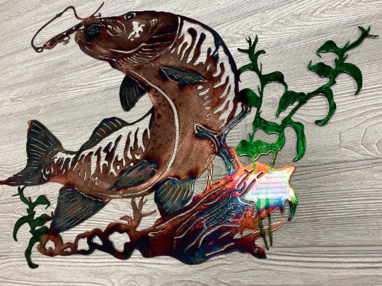 Musky Strike Metal Wall Art