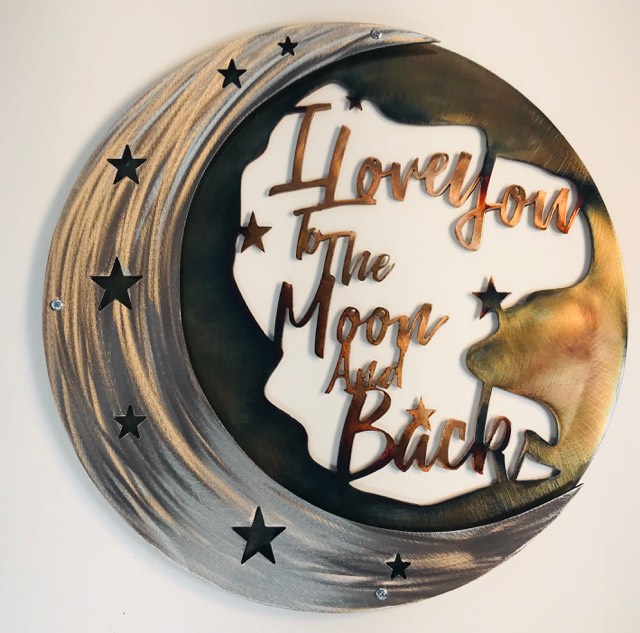 I Love You "To The Moon and Back" Metal Wall Art